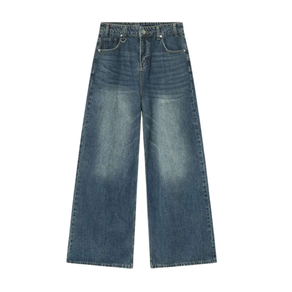 dark blue baggy denim
