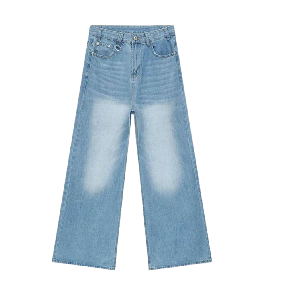 light blue baggy denim